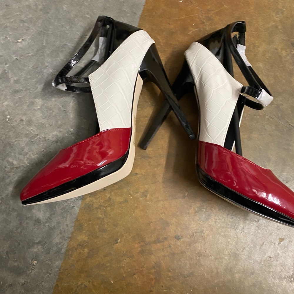 Beau + ashe Never worn black, white and red 4” heels.